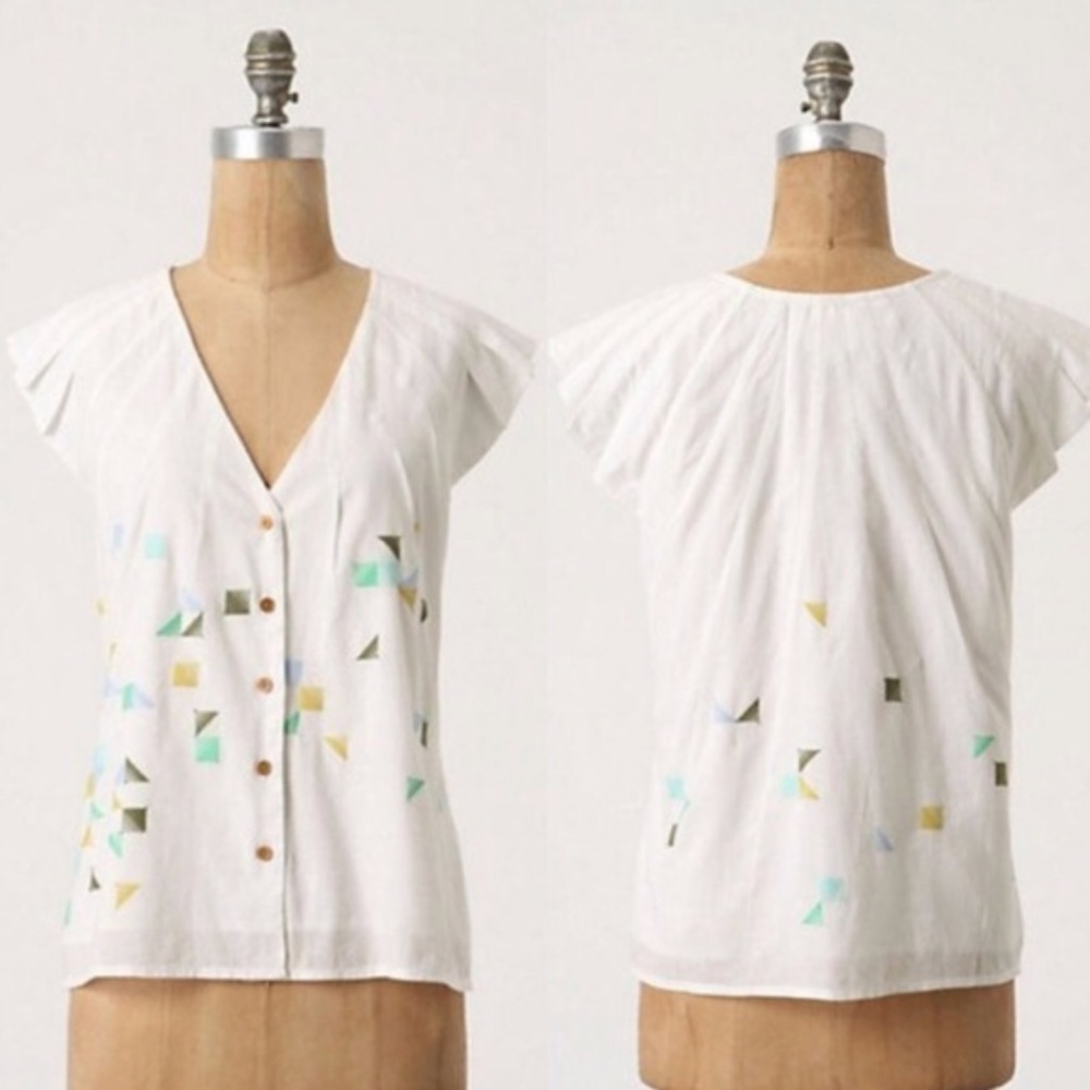 Anthropologie Maeve Adjacent Angles Blouse